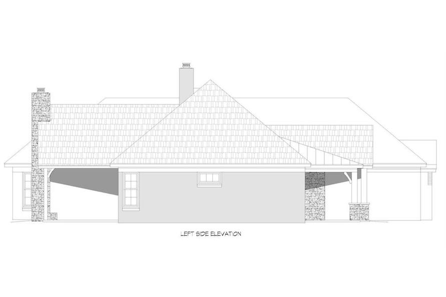Home Plan Left Elevation of this 3-Bedroom,3609 Sq Ft Plan -196-1208