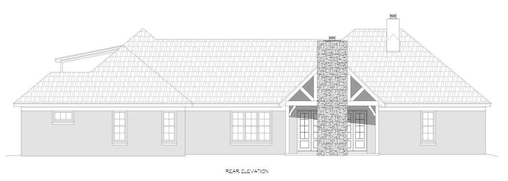 Home Plan Rear Elevation of this 3-Bedroom,3609 Sq Ft Plan -196-1208