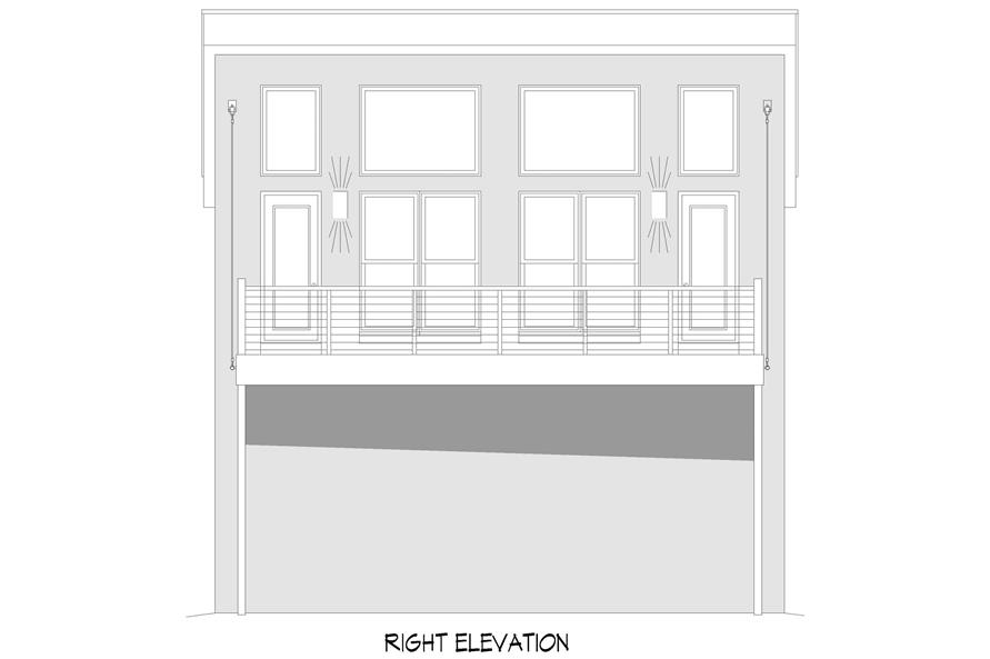 Home Plan Right Elevation of this 1-Bedroom,804 Sq Ft Plan -196-1212