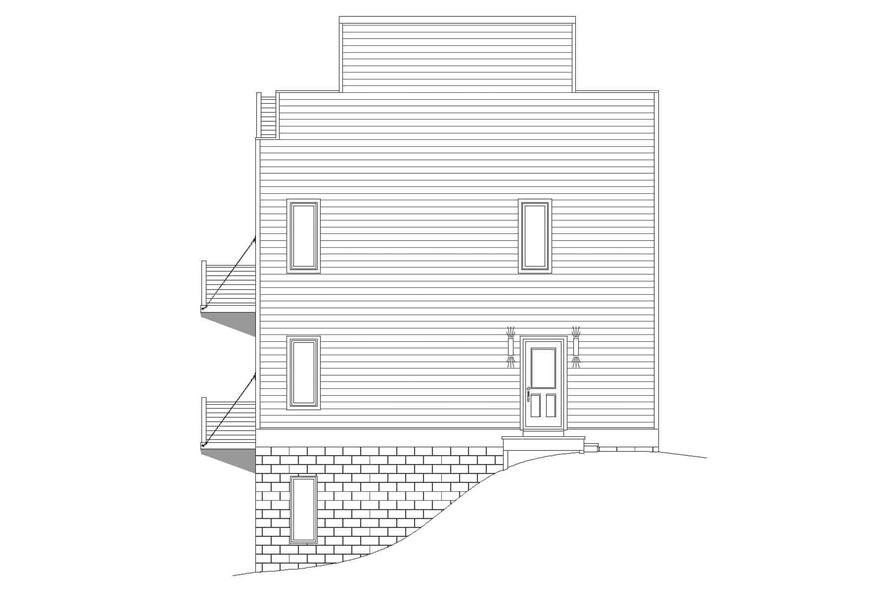 Home Plan Left Elevation of this 2-Bedroom,1465 Sq Ft Plan -196-1215