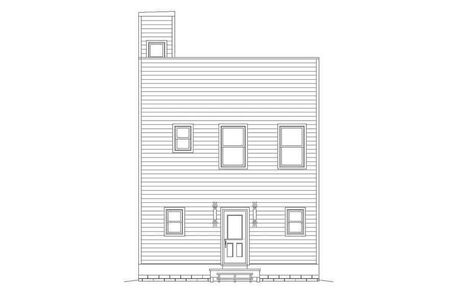 Home Plan Rear Elevation of this 2-Bedroom,1465 Sq Ft Plan -196-1215