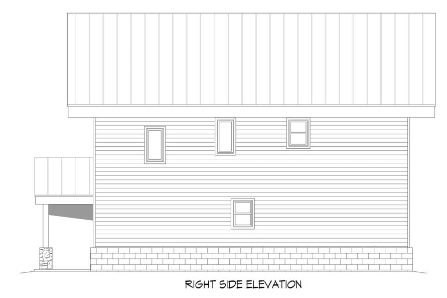 Home Plan Right Elevation of this 2-Bedroom,1727 Sq Ft Plan -196-1216