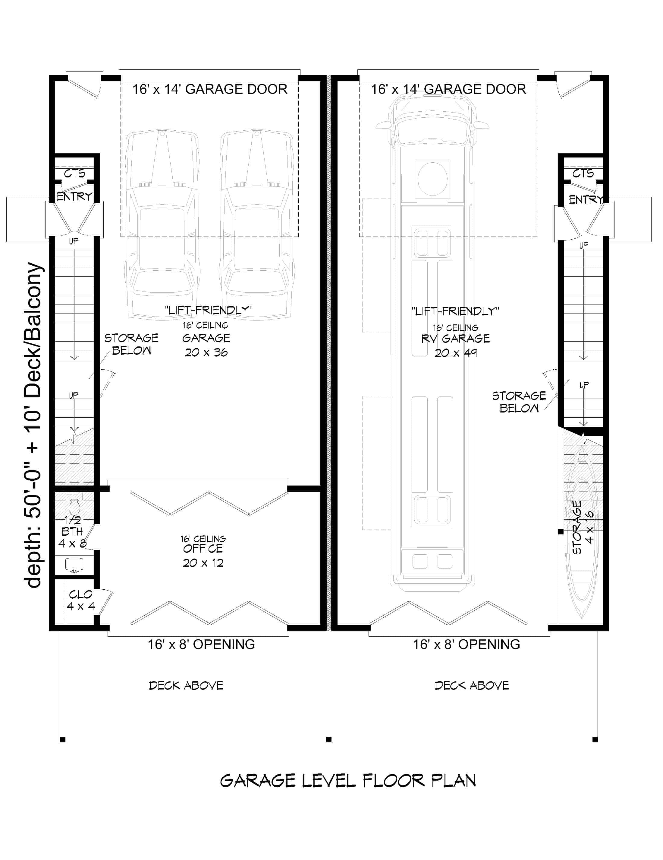 Floor Plan Garage of Contemporary Plan #196-1217