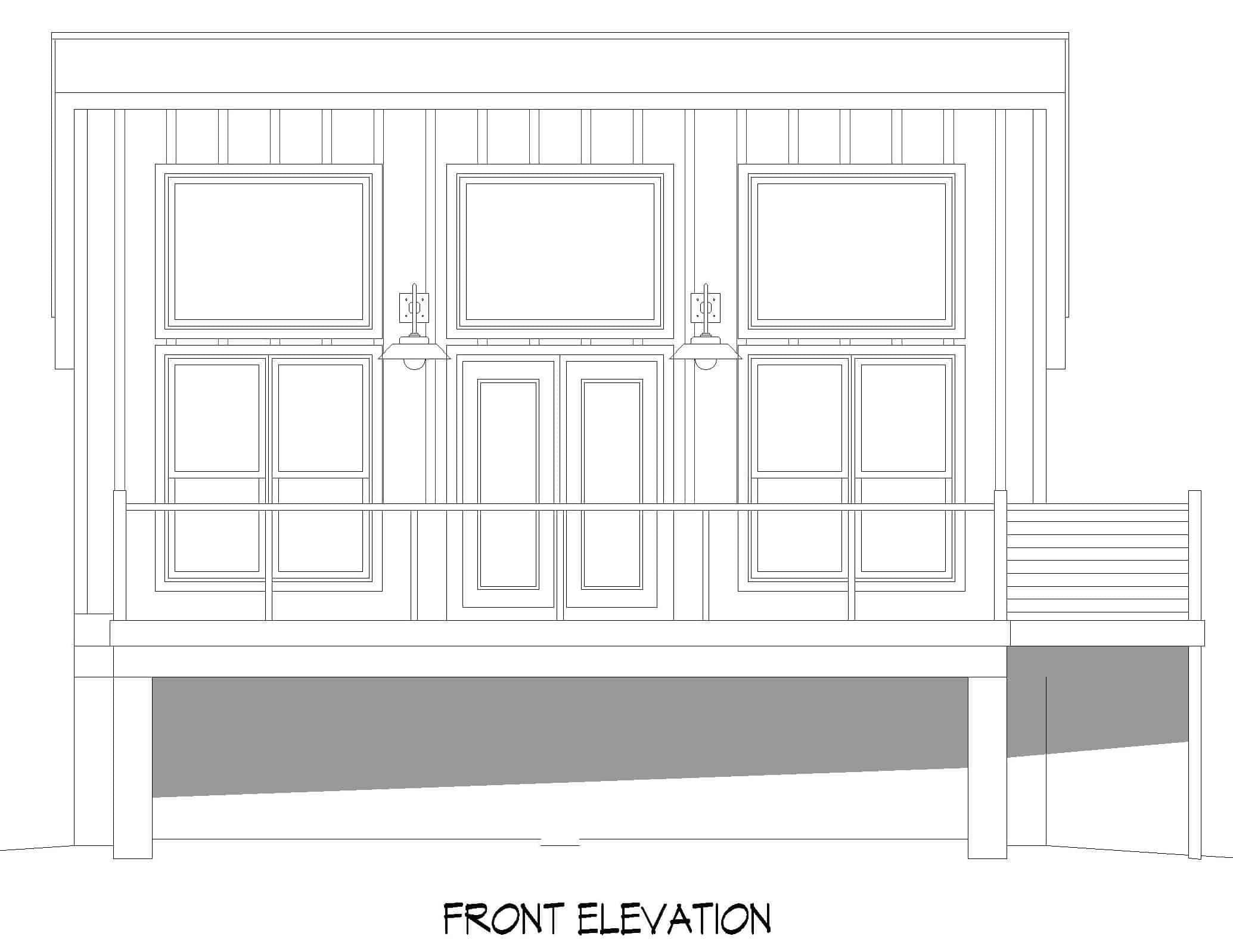 Home Plan Front Elevation of this 1-Bedroom,750 Sq Ft Plan -196-1219