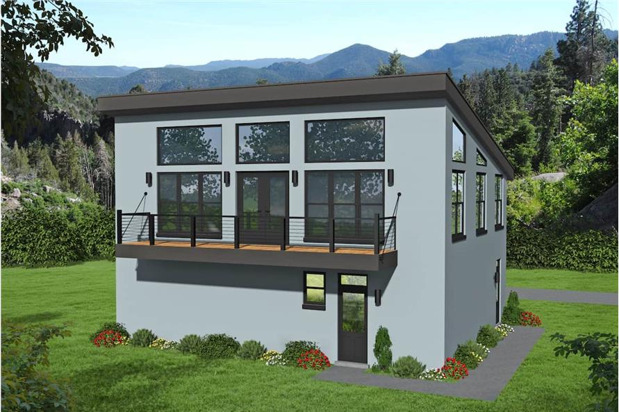 1-Bedroom, 1200 Sq Ft Contemporary House - Plan #196-1224 - Front Exterior