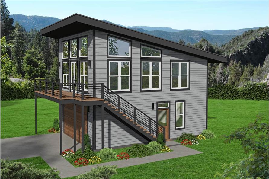 2-Bedroom, 878 Sq Ft Contemporary Home - Plan #196-1226 - Main Exterior