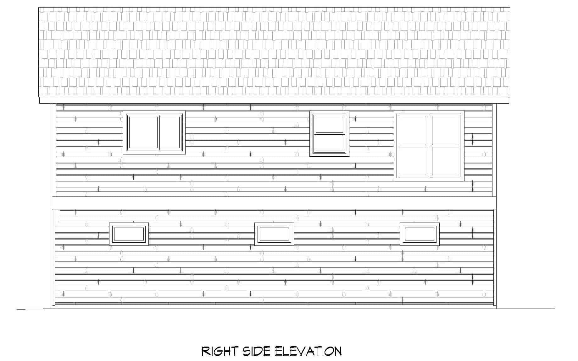 Home Plan Right Elevation of this 1-Bedroom,910 Sq Ft Plan -196-1229