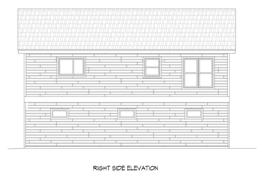 Home Plan Right Elevation of this 1-Bedroom,910 Sq Ft Plan -196-1229