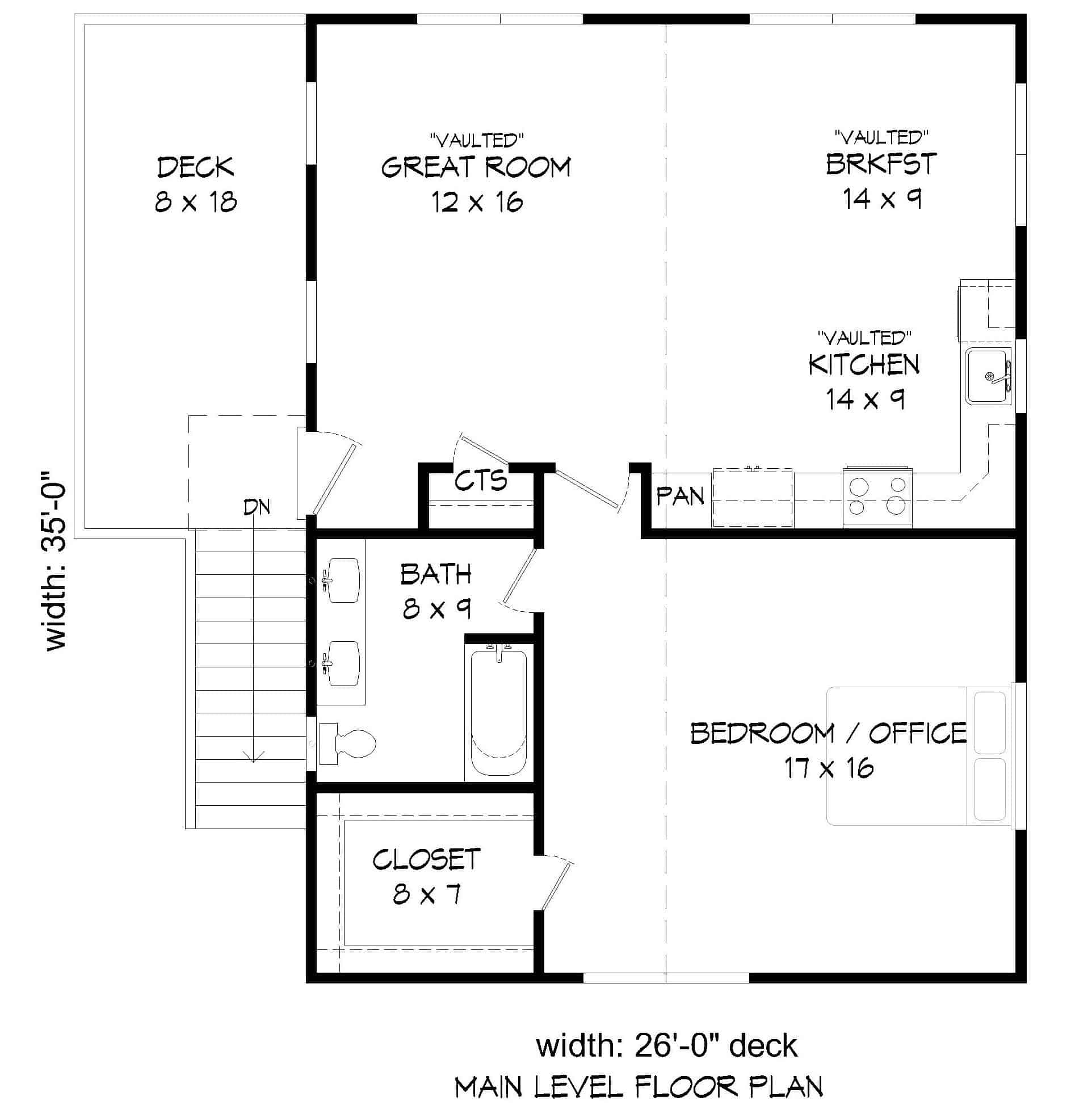 Upper Level of Farmhouse Plan #196-1229