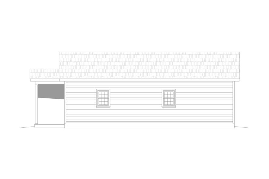 Home Plan Right Elevation of this 2-Bedroom,1050 Sq Ft Plan -196-1231