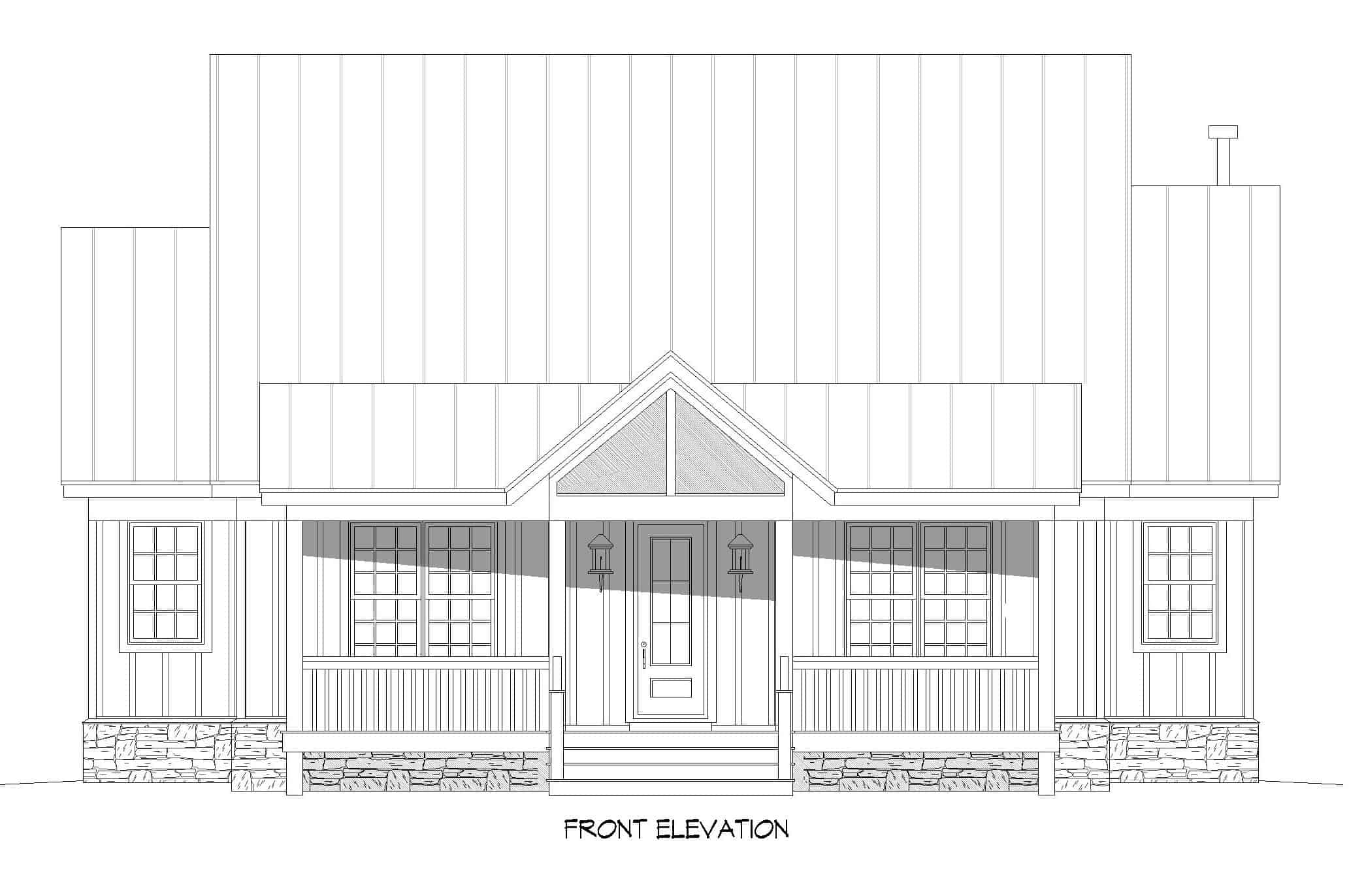 Home Plan Front Elevation of this 3-Bedroom,2015 Sq Ft Plan -196-1234