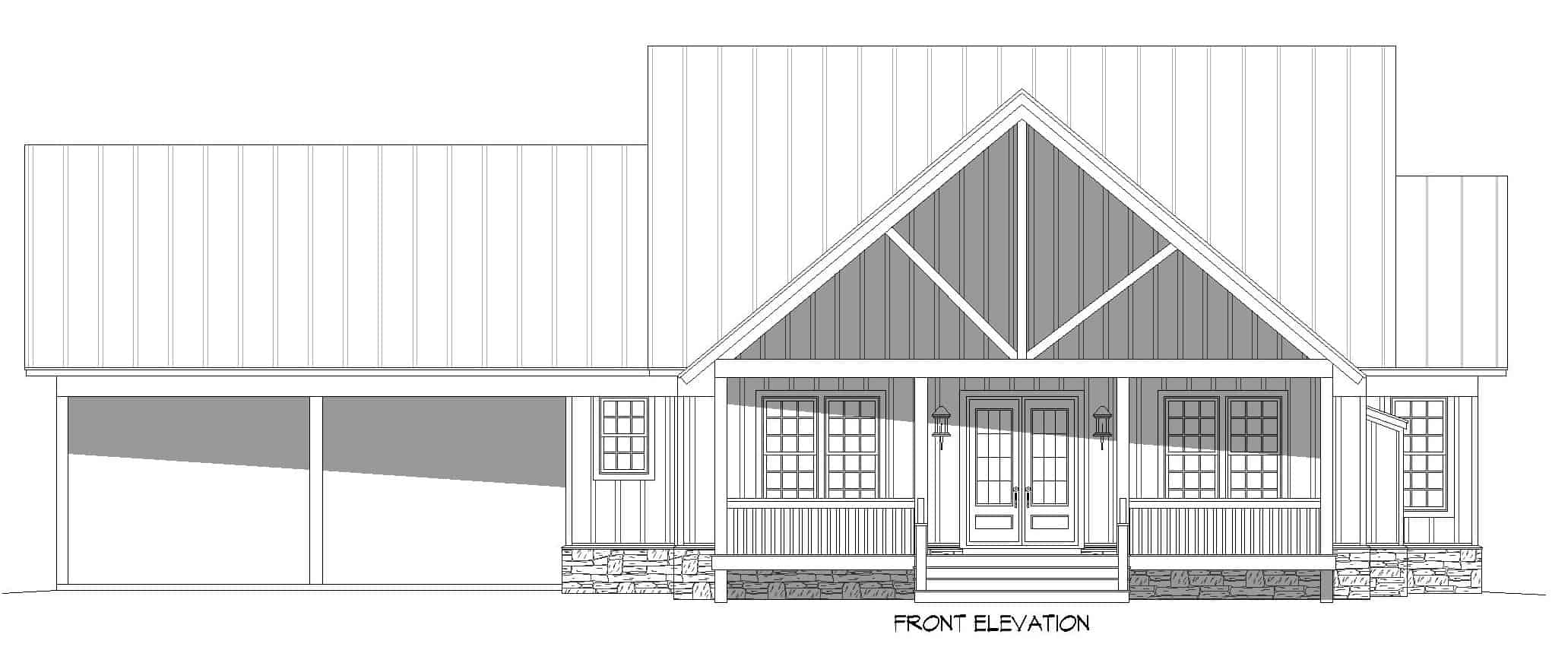 Home Plan Front Elevation of this 3-Bedroom,2450 Sq Ft Plan -196-1238