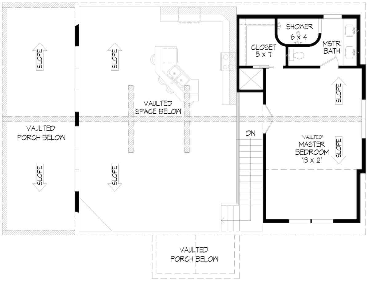 Third Story of Rustic Plan #196-1239