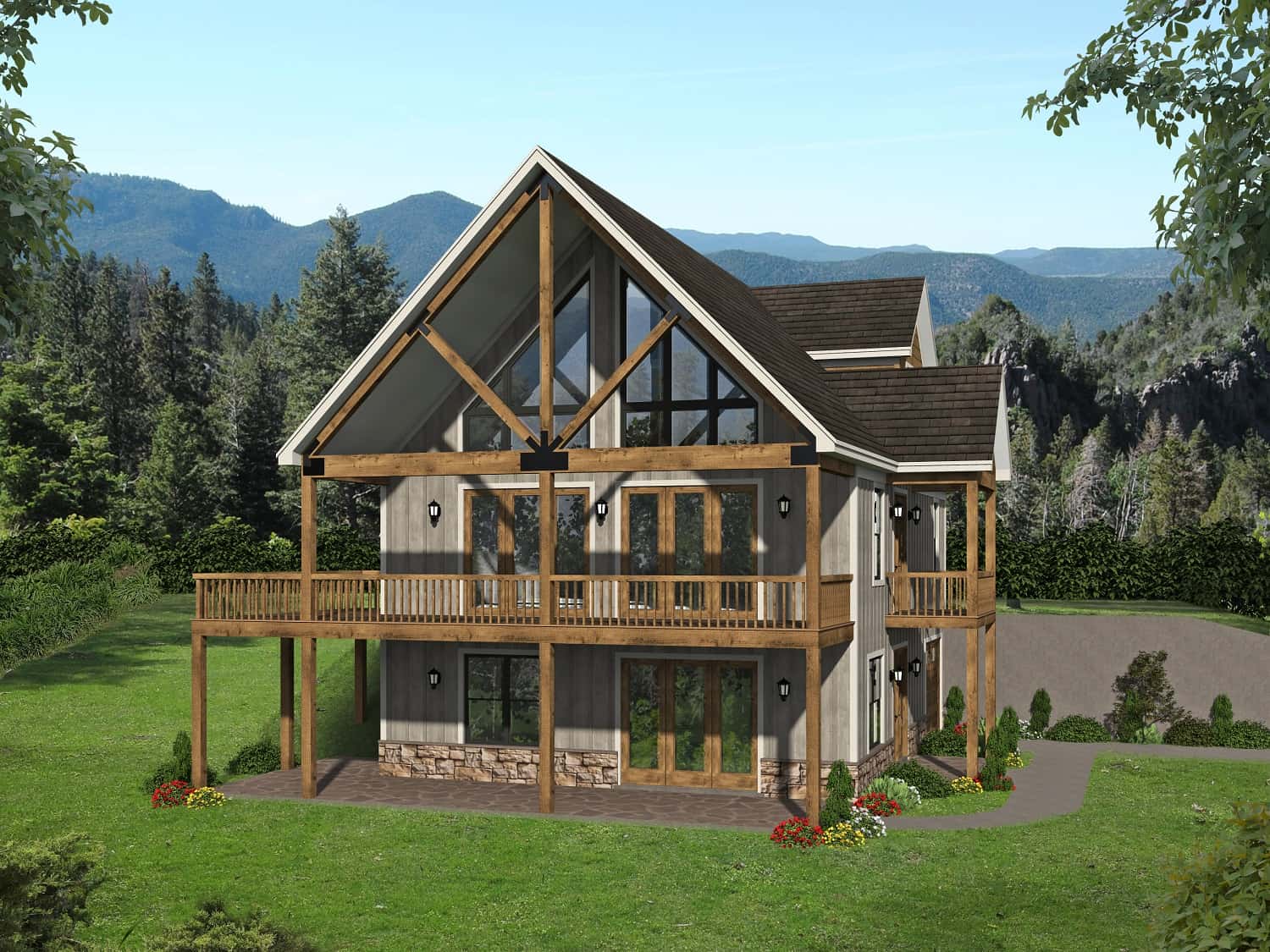 Rear View of this 4-Bedroom, 2537 Sq Ft Plan - 196-1239