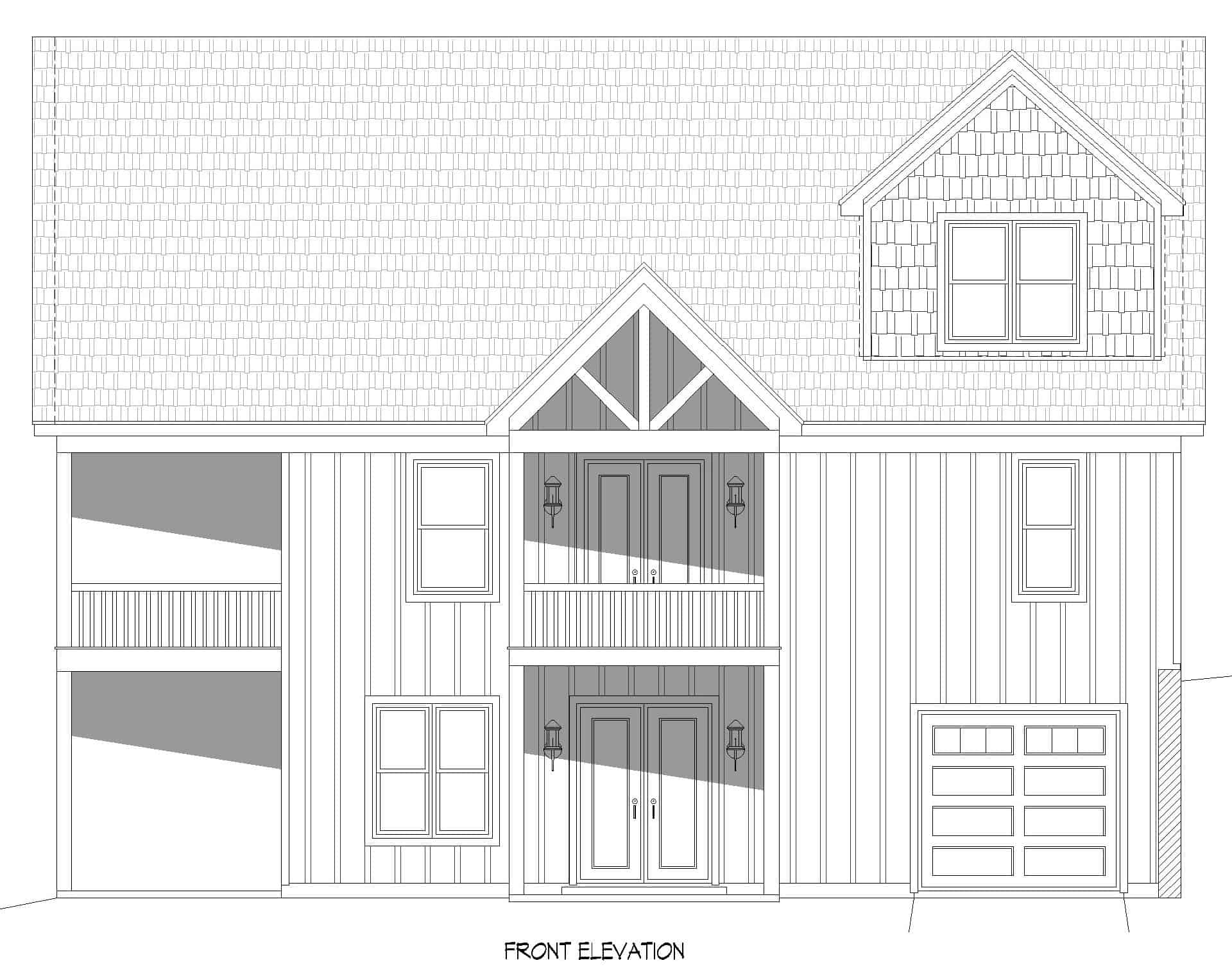 Home Plan Front Elevation of this 4-Bedroom,2537 Sq Ft Plan -196-1239