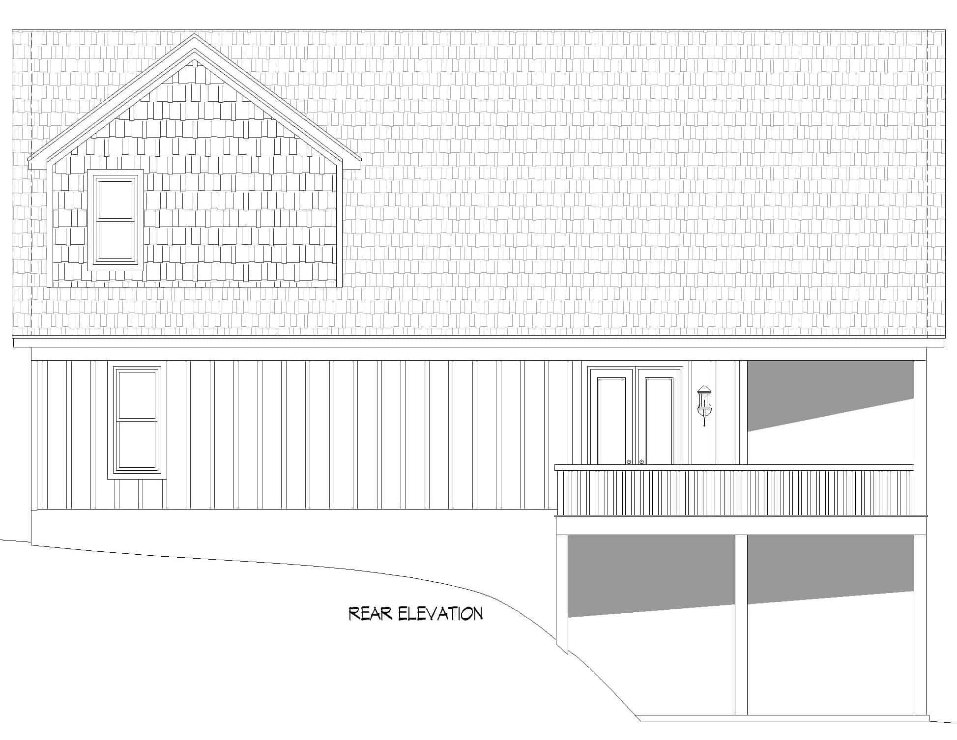 Home Plan Rear Elevation of this 4-Bedroom,2537 Sq Ft Plan -196-1239