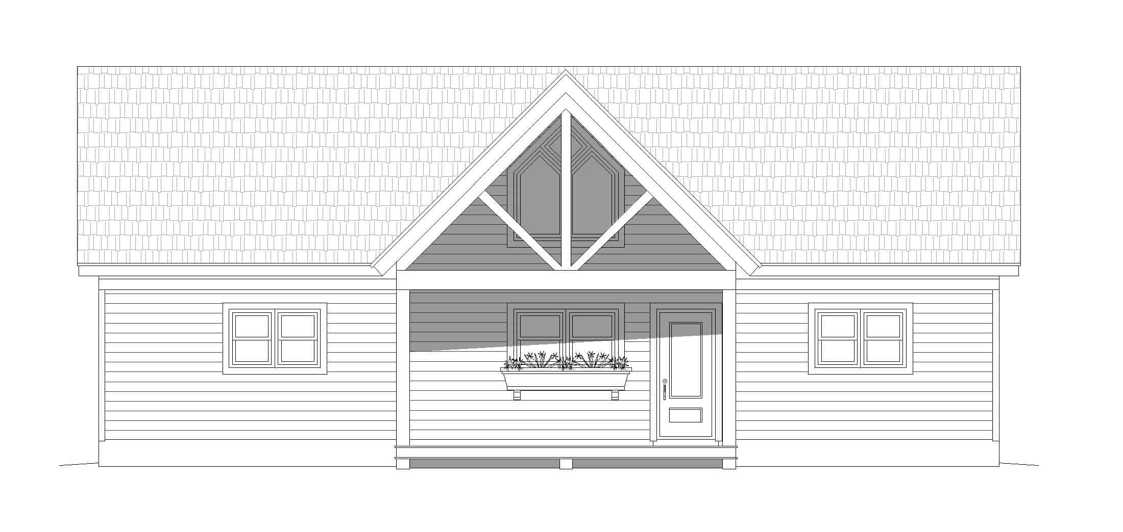 Home Plan Front Elevation of this 2-Bedroom,1357 Sq Ft Plan -196-1242