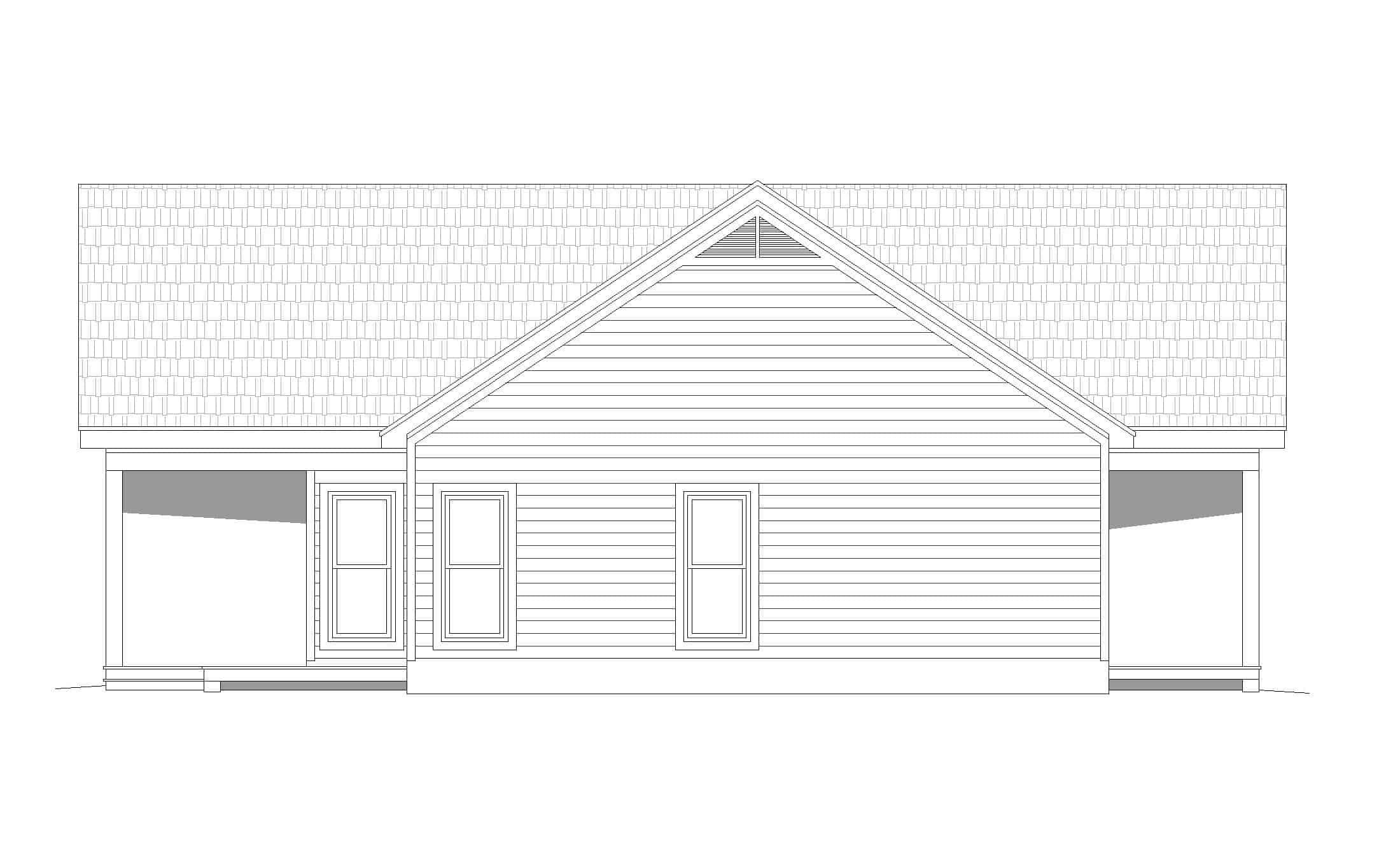 Home Plan Left Elevation of this 2-Bedroom,1357 Sq Ft Plan -196-1242