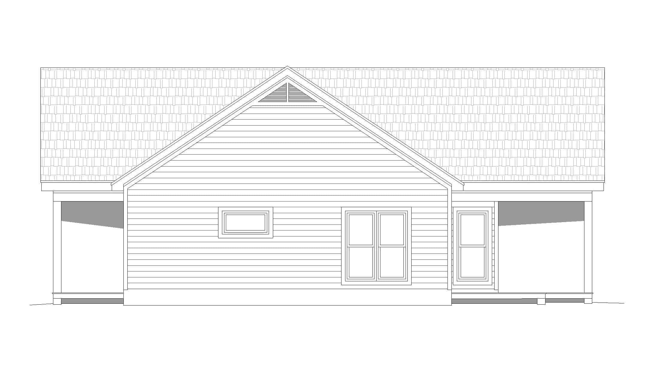 Home Plan Right Elevation of this 2-Bedroom,1357 Sq Ft Plan -196-1242