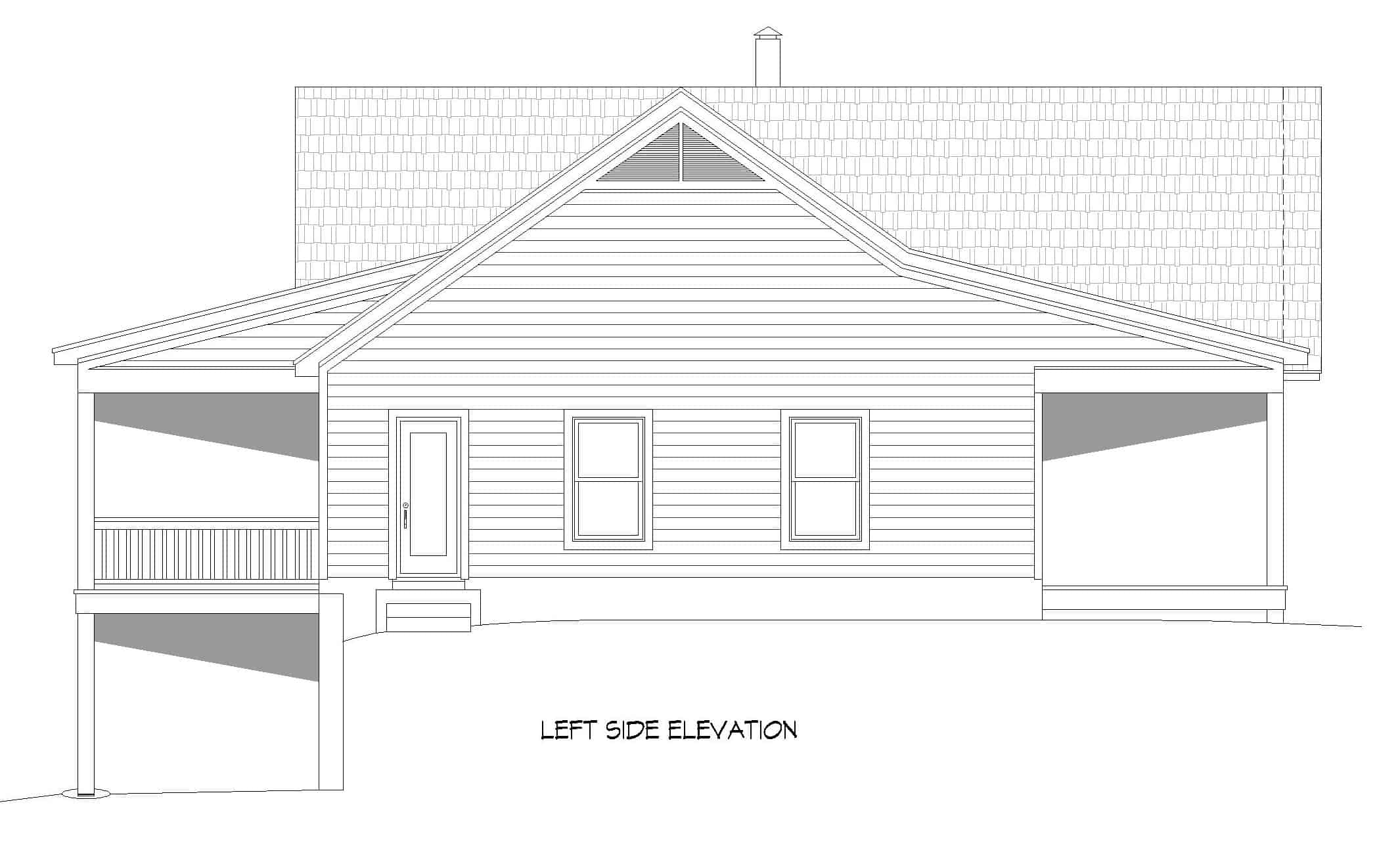 Home Plan Left Elevation of this 4-Bedroom,2569 Sq Ft Plan -196-1249