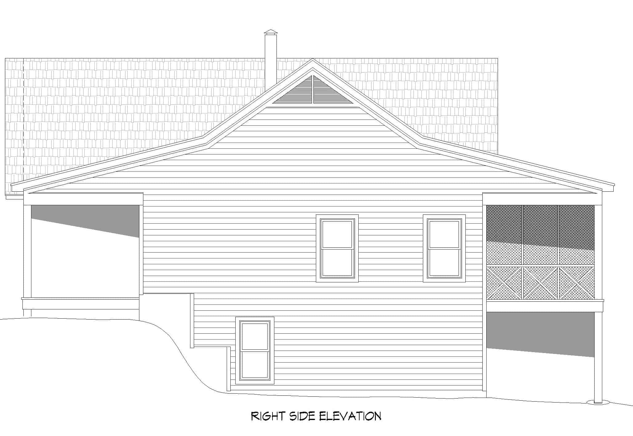 Home Plan Right Elevation of this 4-Bedroom,2569 Sq Ft Plan -196-1249