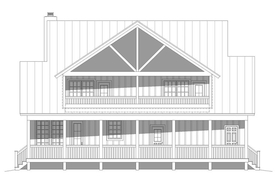 Home Plan Rear Elevation of this 3-Bedroom,2718 Sq Ft Plan -196-1252