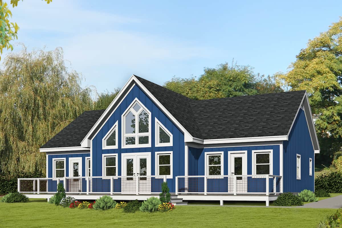 Rear View of this 2-Bedroom, 1586 Sq Ft Plan - 196-1253