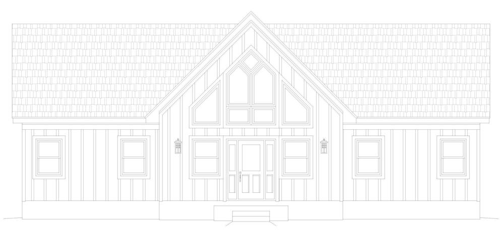 Home Plan Front Elevation of this 2-Bedroom,1586 Sq Ft Plan -196-1253