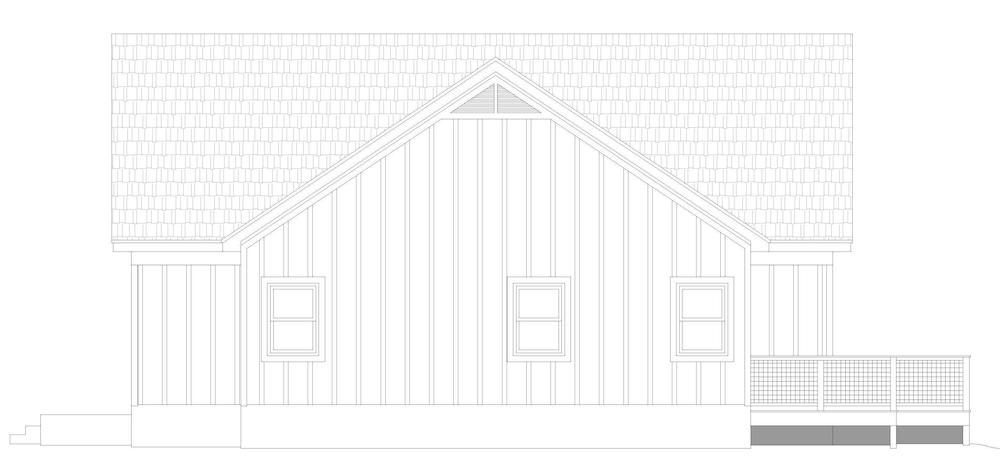 Home Plan Right Elevation of this 2-Bedroom,1586 Sq Ft Plan -196-1253