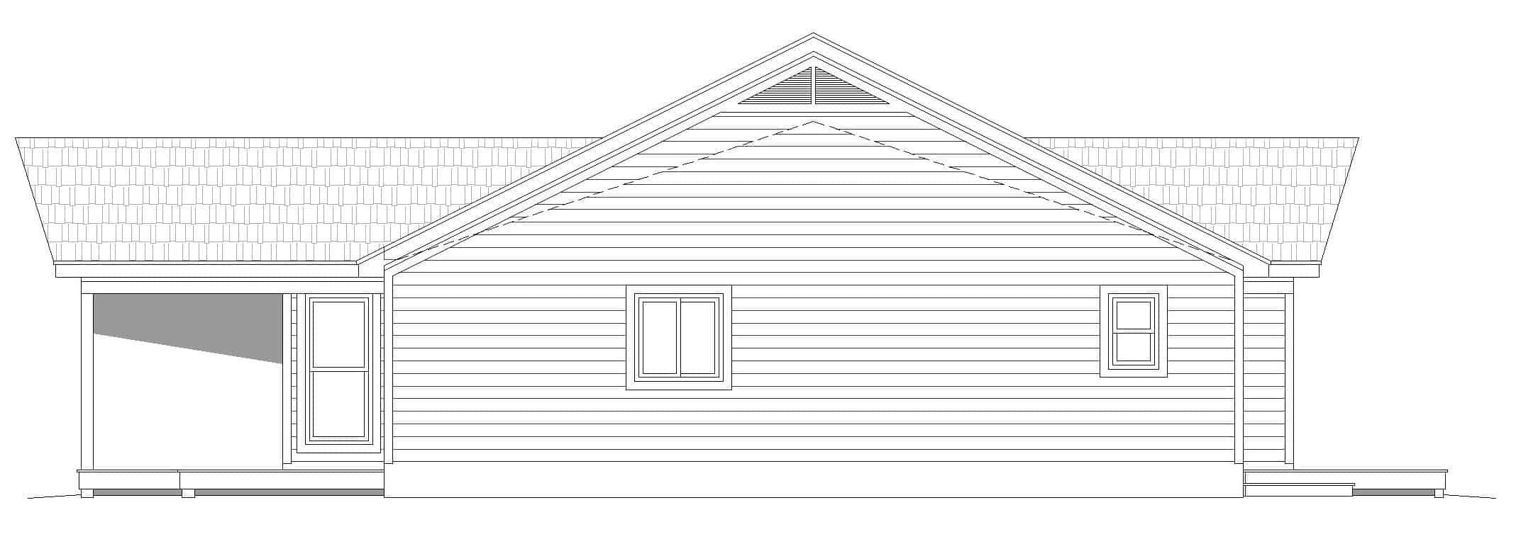 Home Plan Left Elevation of this 2-Bedroom,1668 Sq Ft Plan -196-1258