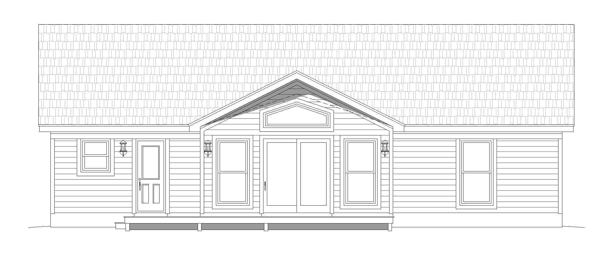 Home Plan Front Elevation of this 2-Bedroom,1668 Sq Ft Plan -196-1258