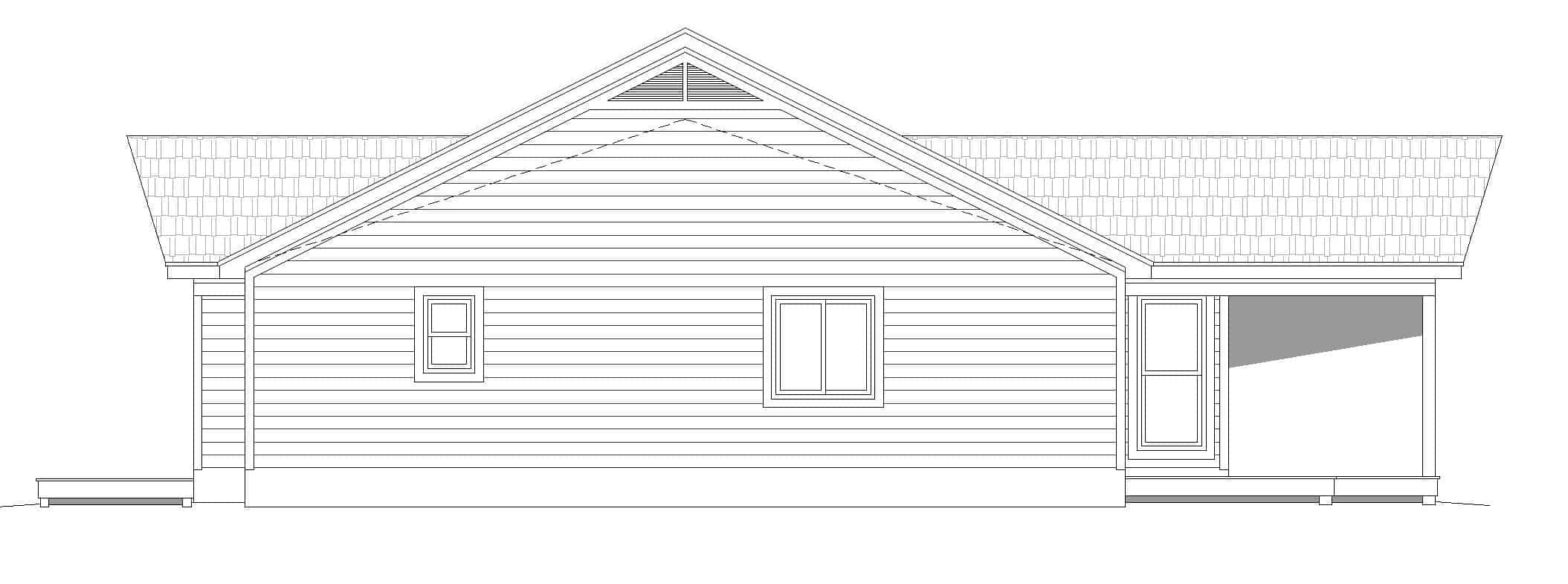 Home Plan Right Elevation of this 2-Bedroom,1668 Sq Ft Plan -196-1258