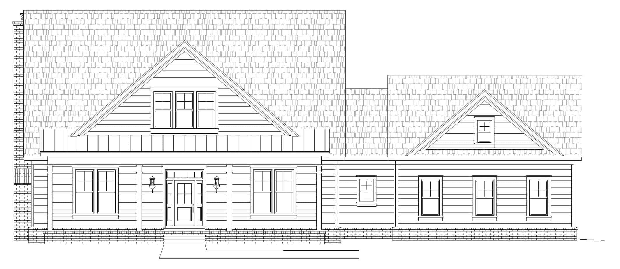 Home Plan Front Elevation of this 4-Bedroom,2400 Sq Ft Plan -196-1266