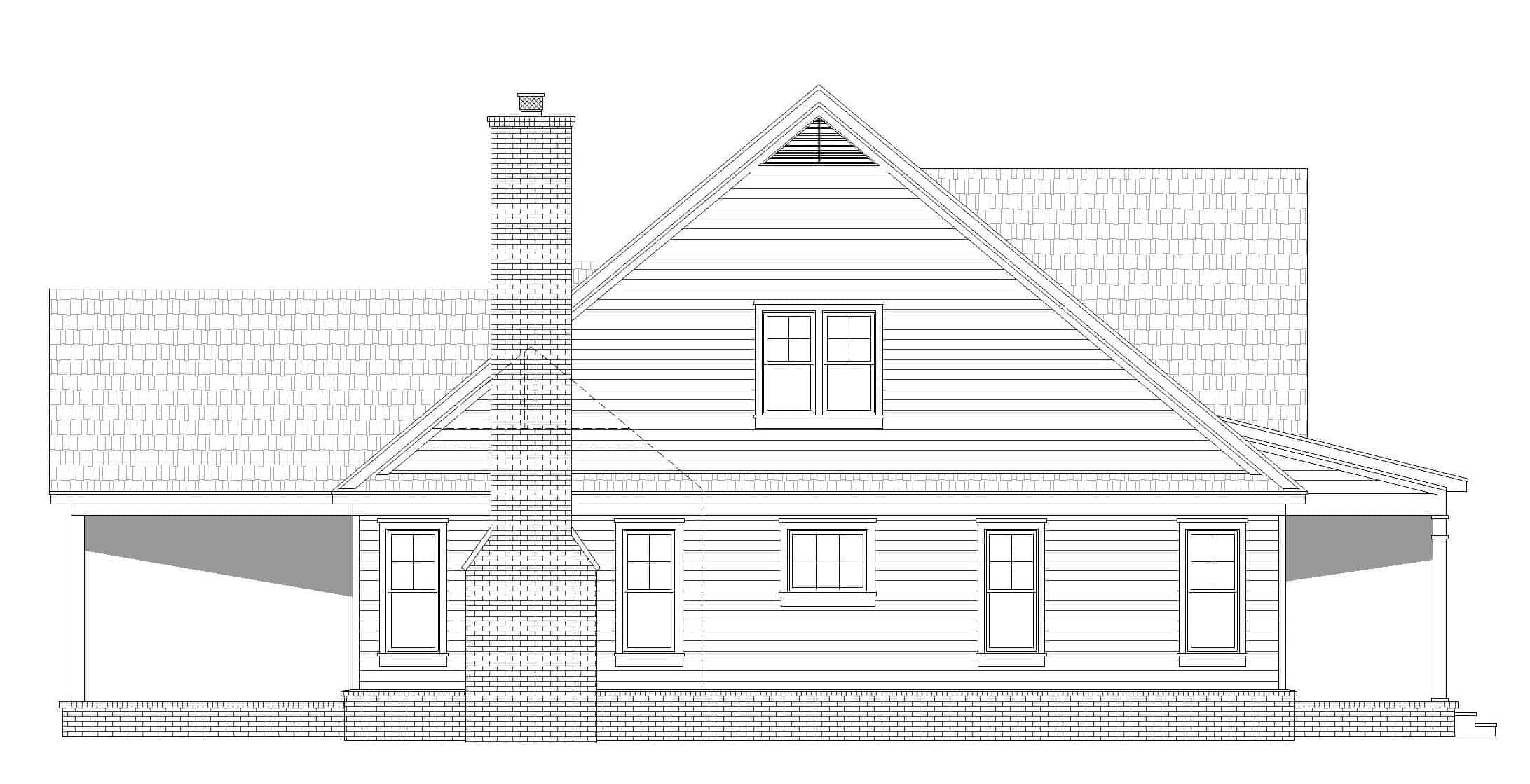 Home Plan Left Elevation of this 4-Bedroom,2400 Sq Ft Plan -196-1266