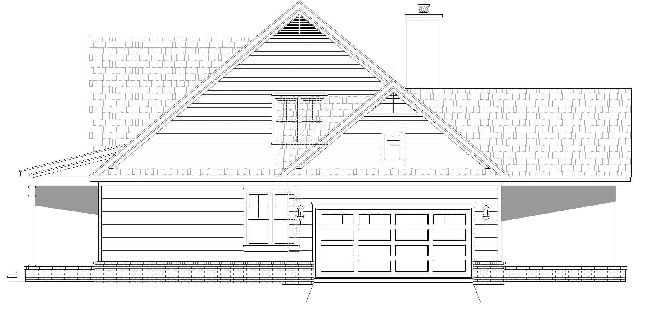 Home Plan Right Elevation of this 4-Bedroom,2400 Sq Ft Plan -196-1266