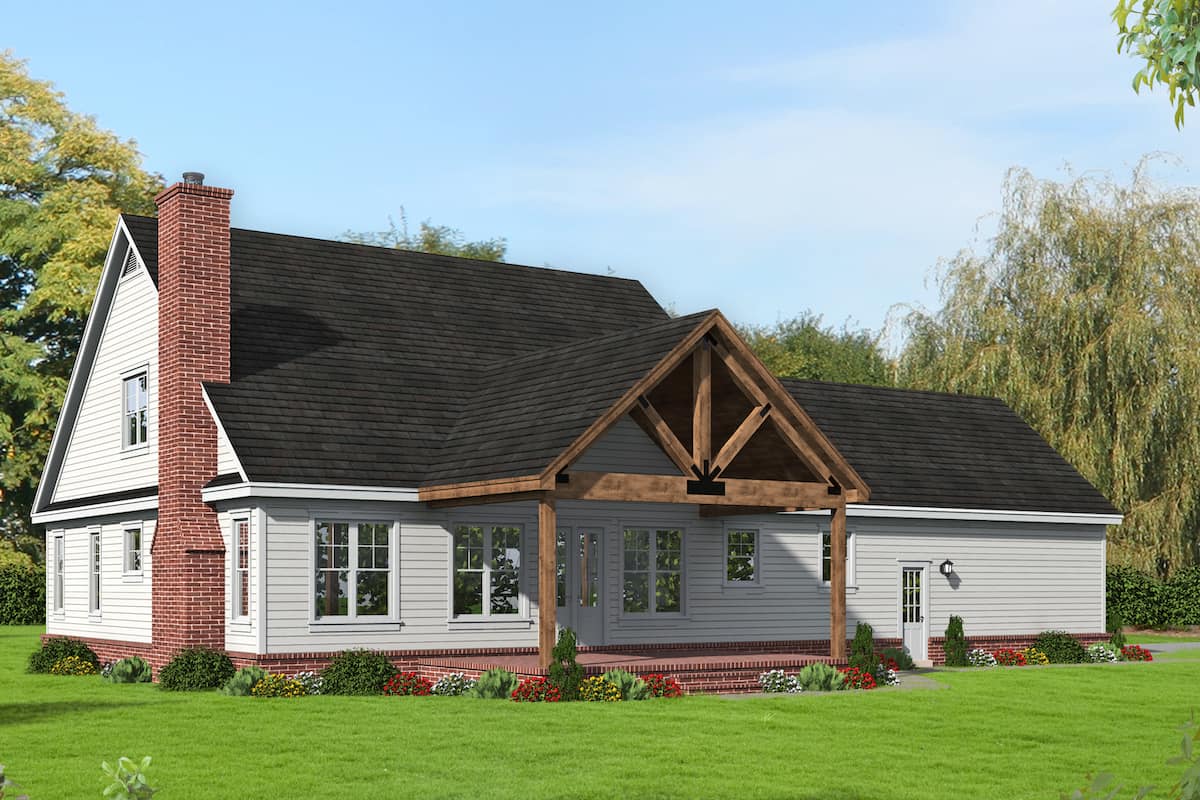 Rear View of this 4-Bedroom, 2400 Sq Ft Plan - 196-1266