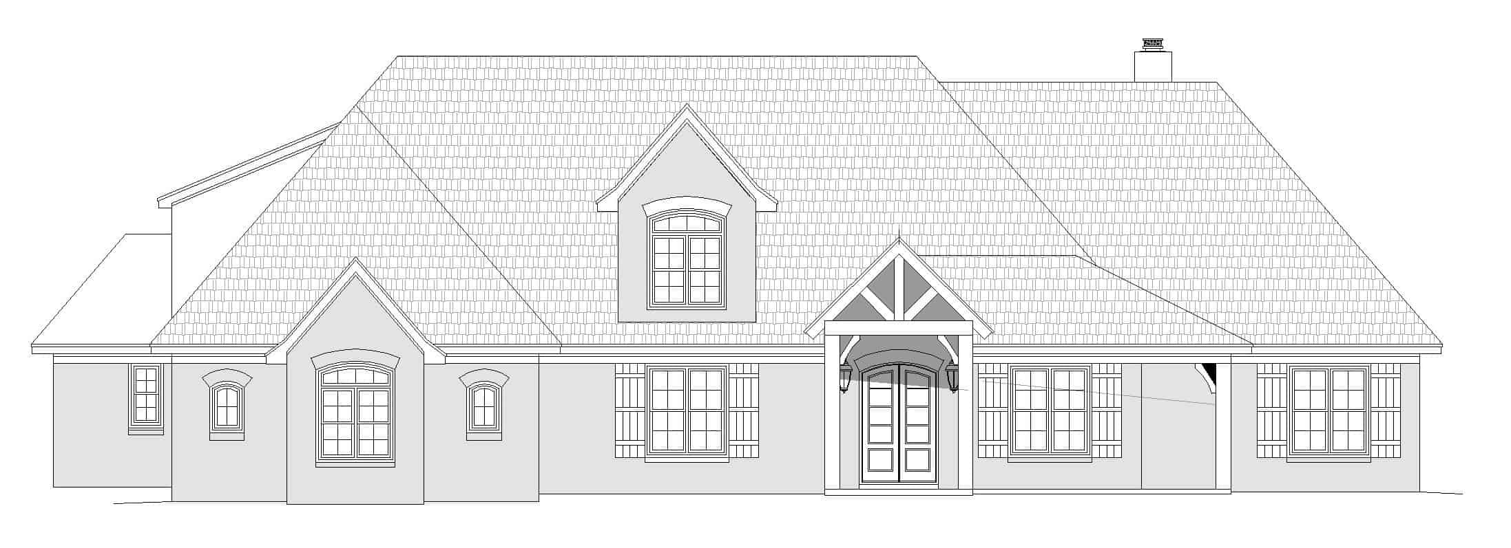 Home Plan Front Elevation of this 3-Bedroom,3667 Sq Ft Plan -196-1269