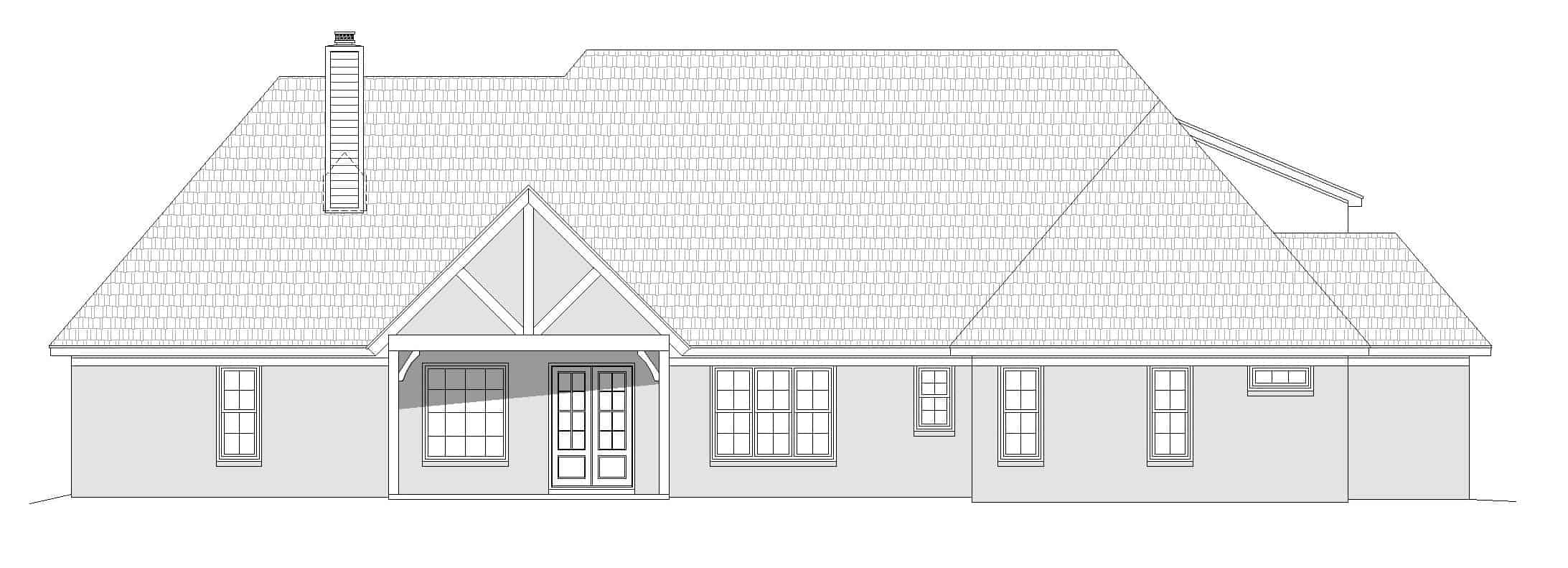 Home Plan Rear Elevation of this 3-Bedroom,3667 Sq Ft Plan -196-1269