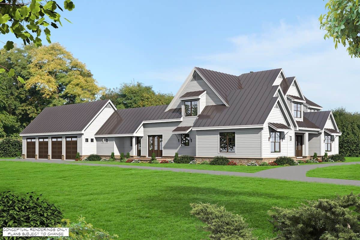 Left Side View of this 6-Bedroom, 5400 Sq Ft Plan - 196-1272