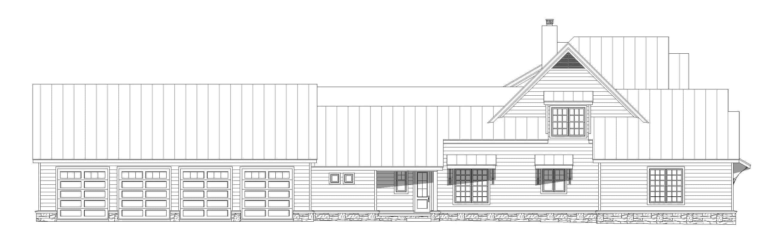 Home Plan Left Elevation of this 6-Bedroom,5400 Sq Ft Plan -196-1272