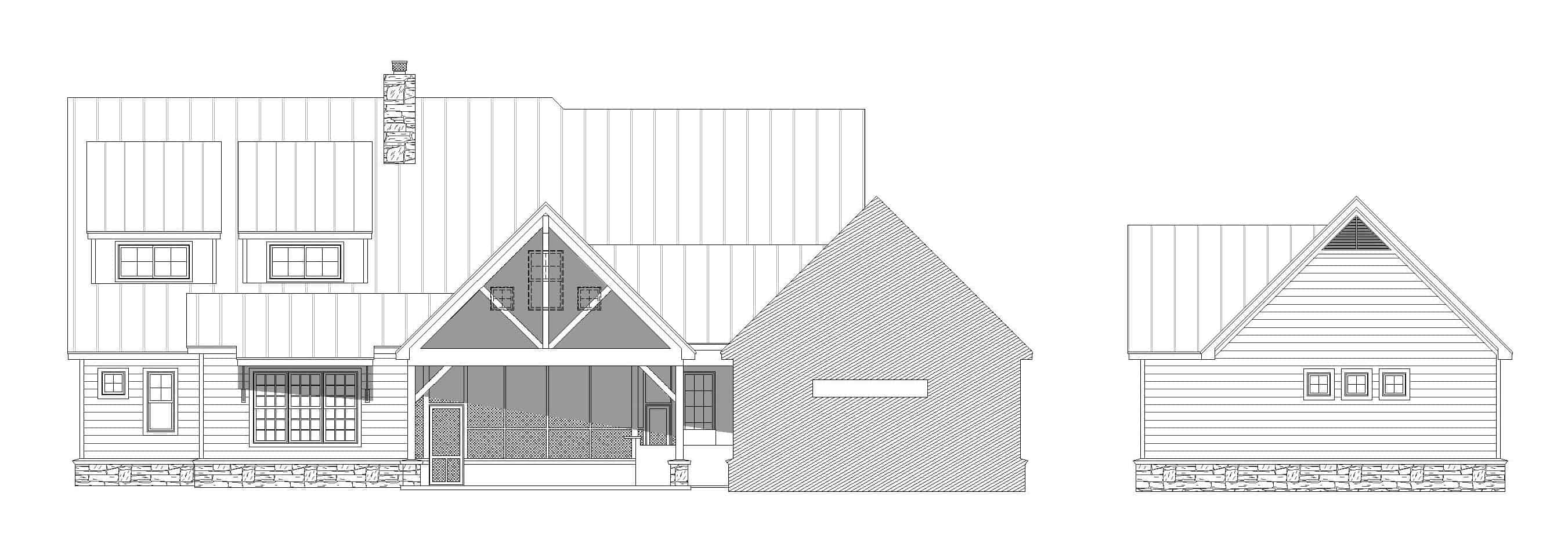 Home Plan Rear Elevation of this 6-Bedroom,5400 Sq Ft Plan -196-1272