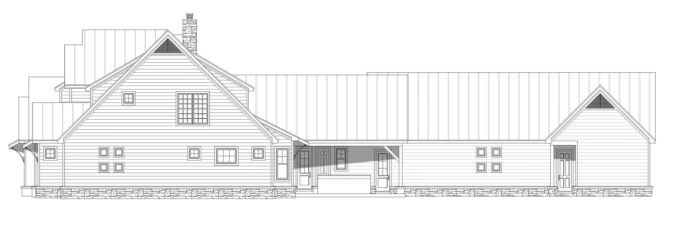 Home Plan Right Elevation of this 6-Bedroom,5400 Sq Ft Plan -196-1272
