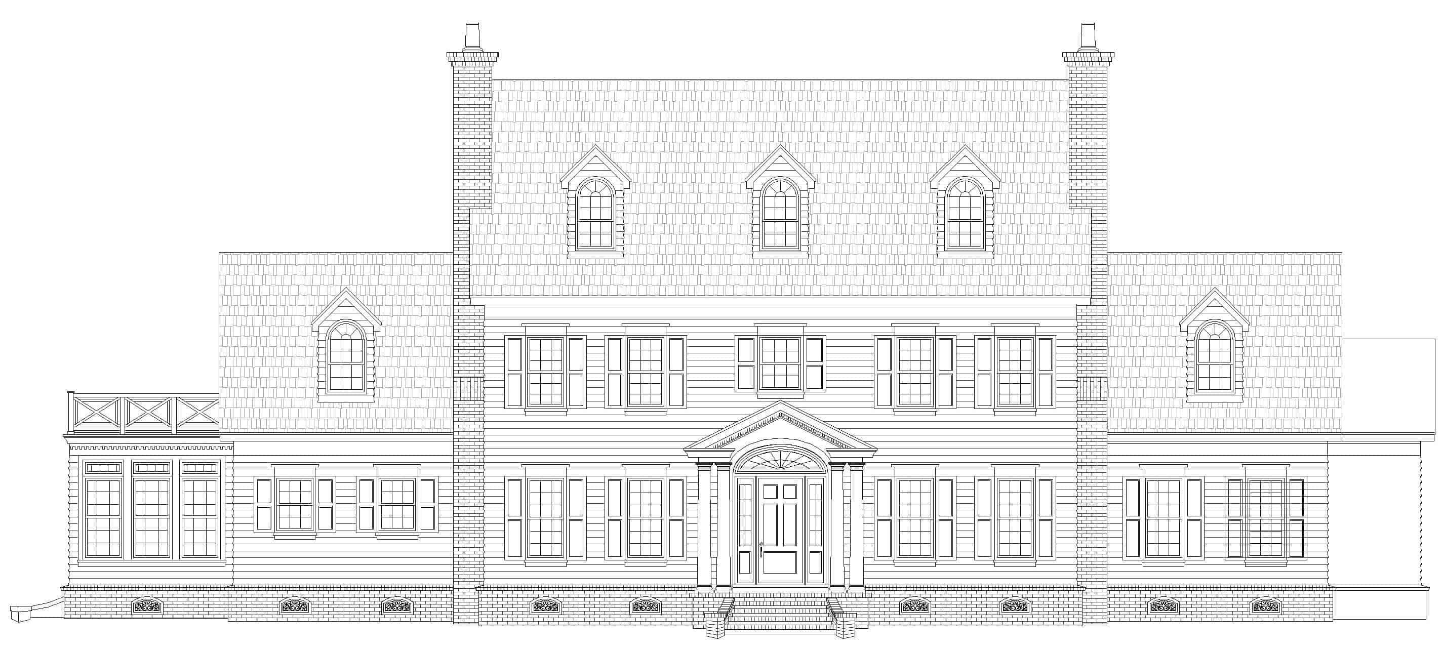 Home Plan Front Elevation of this 5-Bedroom,7200 Sq Ft Plan -196-1273