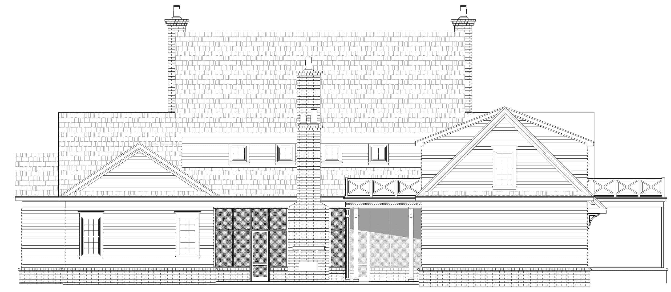 Home Plan Rear Elevation of this 5-Bedroom,7200 Sq Ft Plan -196-1273