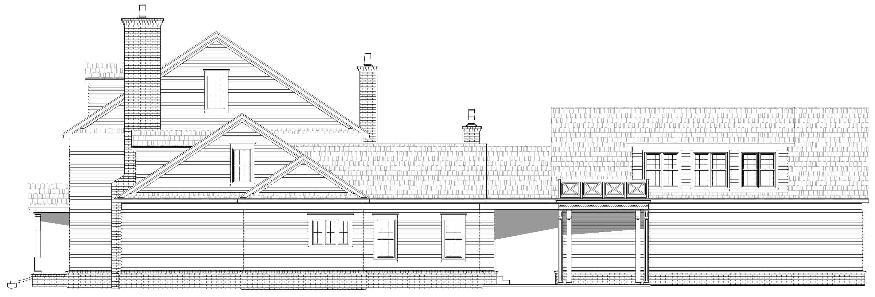 Home Plan Right Elevation of this 5-Bedroom,7200 Sq Ft Plan -196-1273
