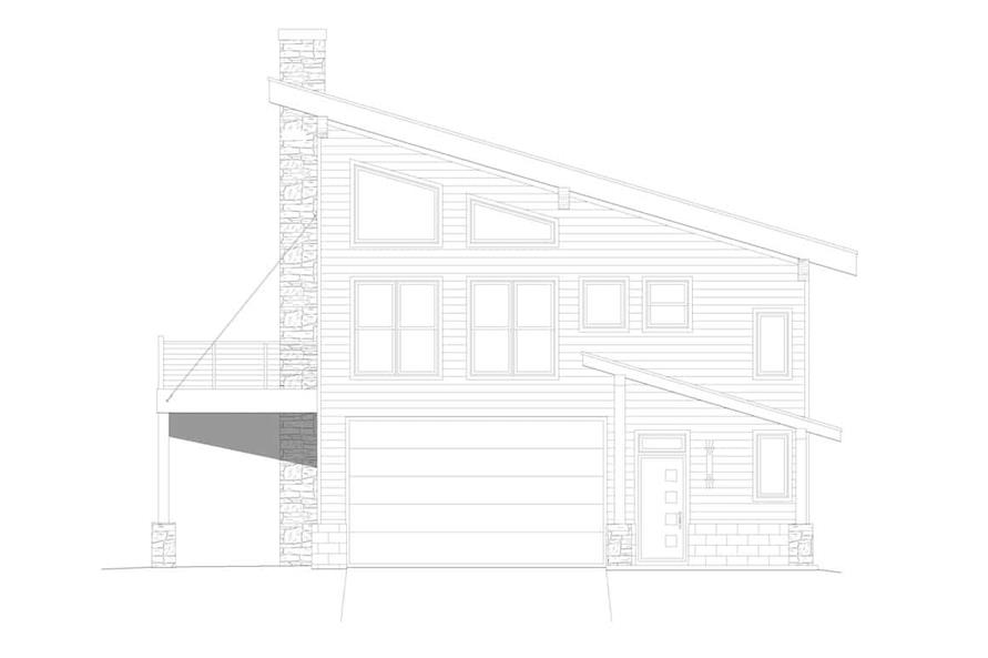 Home Plan Right Elevation of this 2-Bedroom,1571 Sq Ft Plan -196-1275