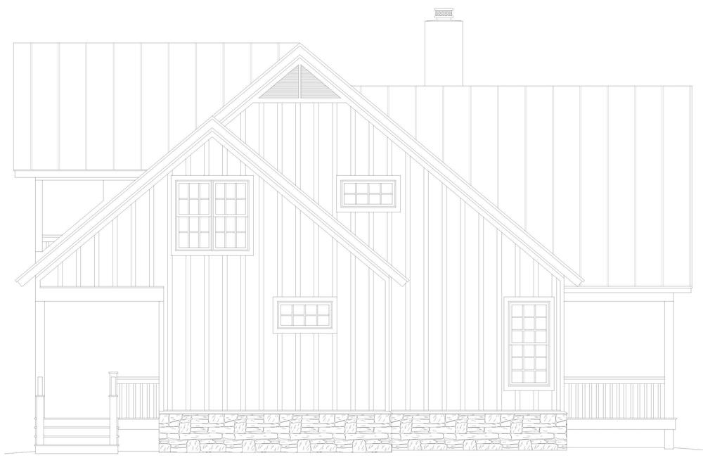 Home Plan Left Elevation of this 3-Bedroom,1972 Sq Ft Plan -196-1277