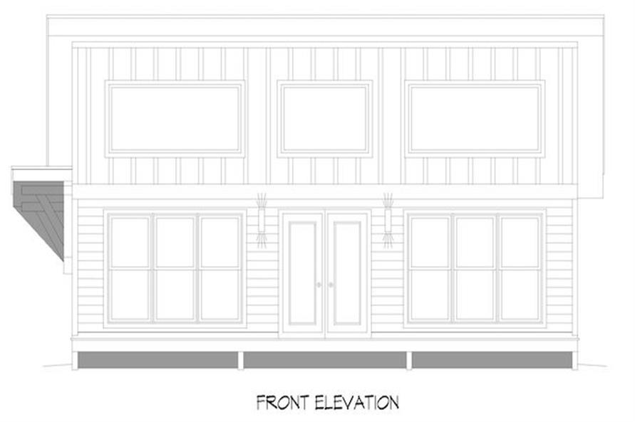 Home Plan Front Elevation of this 2-Bedroom,1412 Sq Ft Plan -196-1280