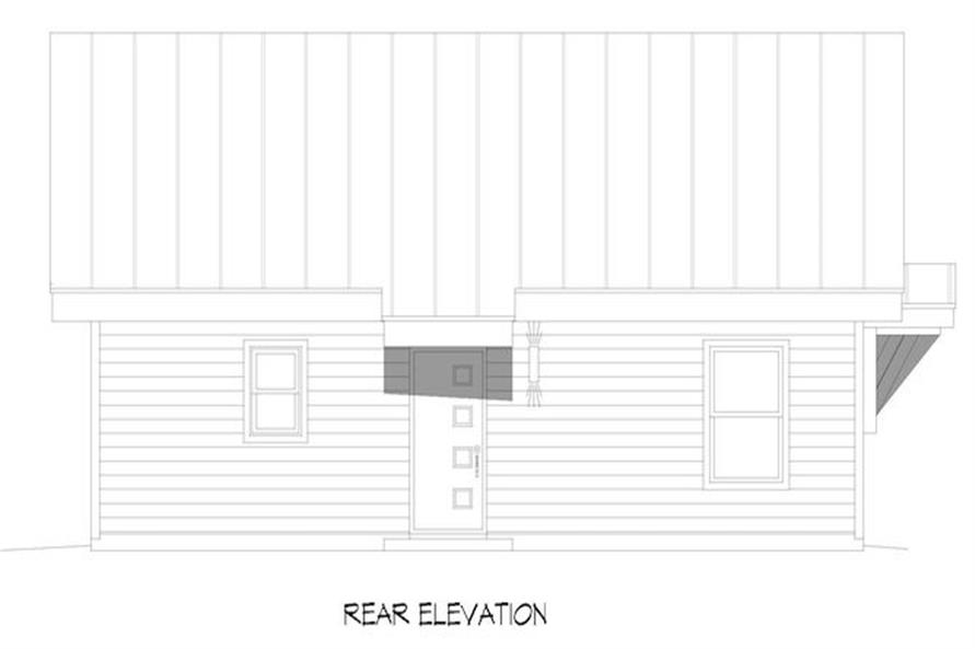 Home Plan Rear Elevation of this 2-Bedroom,1412 Sq Ft Plan -196-1280
