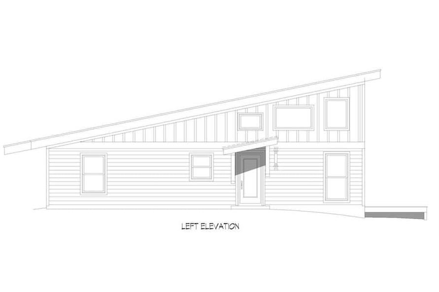 Home Plan Left Elevation of this 2-Bedroom,1412 Sq Ft Plan -196-1280